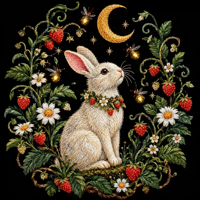 Whimsical Embroidered Nature Art
