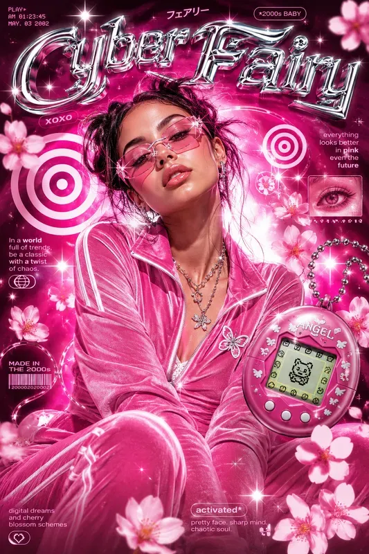 Y2k Cyber Fairy Collage Posters