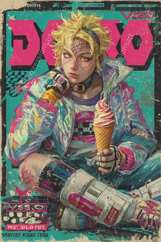 90s Manga Glitch Art