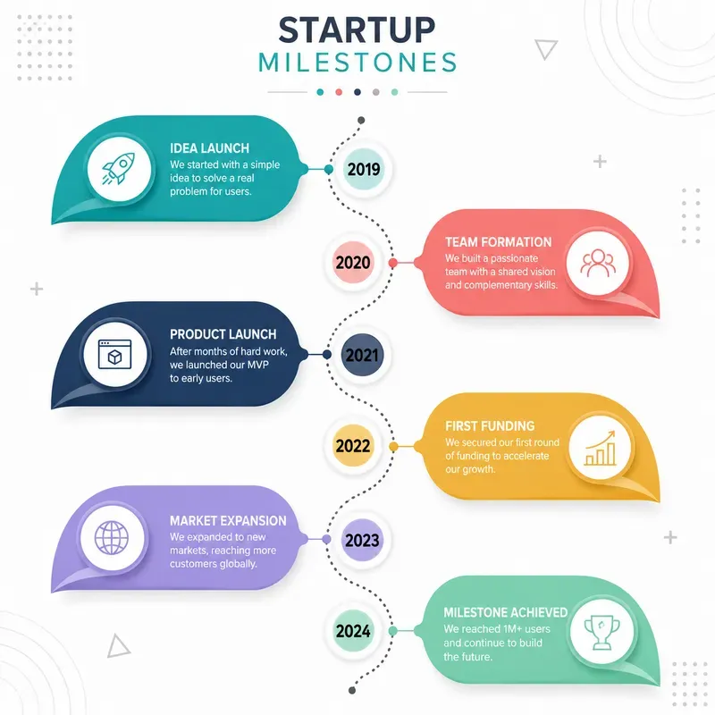 Curved Timeline Infographics