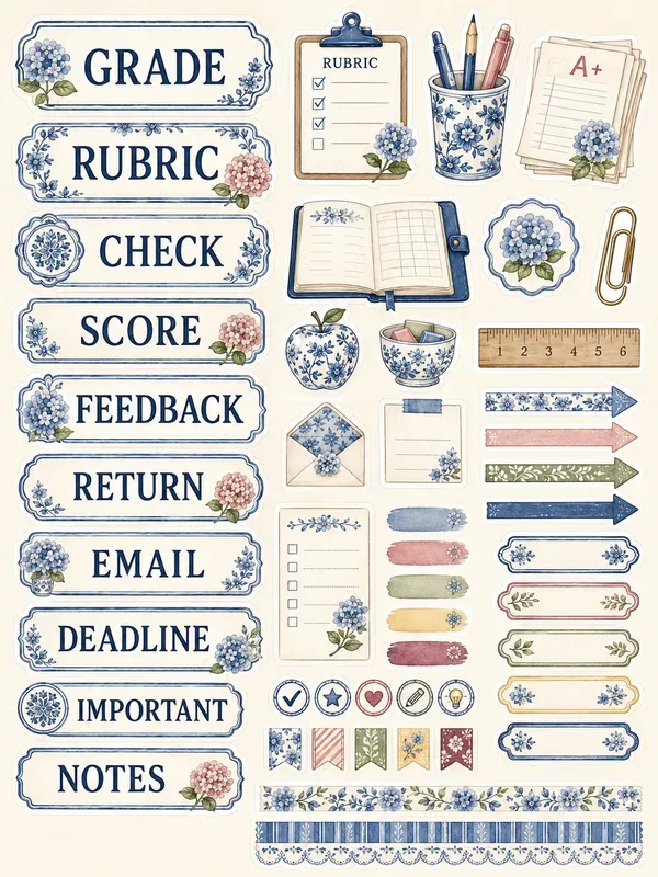 Grannychic Teacher Planner Stickers