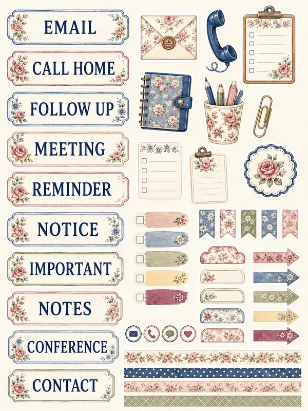 Grannychic Teacher Planner Stickers