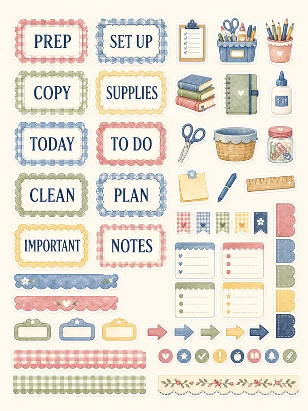 Grannychic Teacher Planner Stickers
