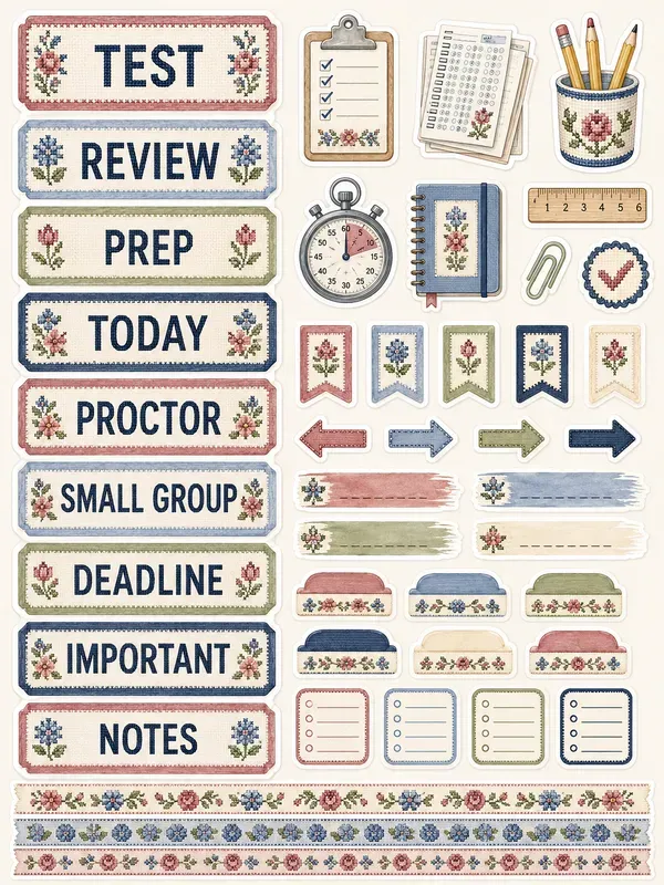 Grannychic Teacher Planner Stickers
