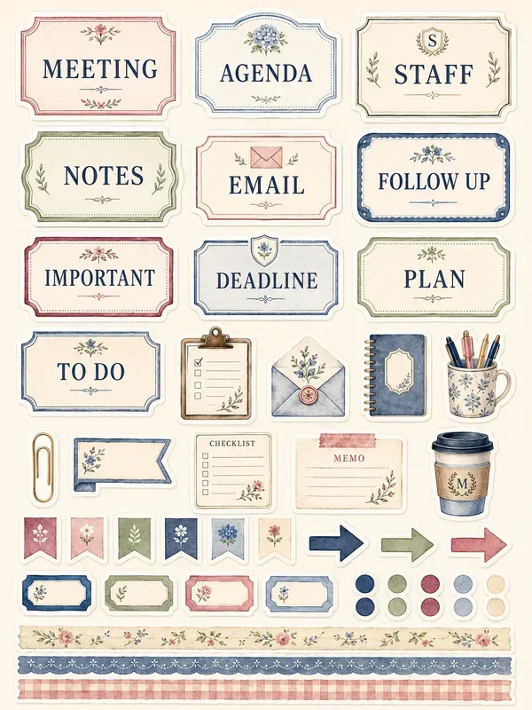 Grannychic Teacher Planner Stickers