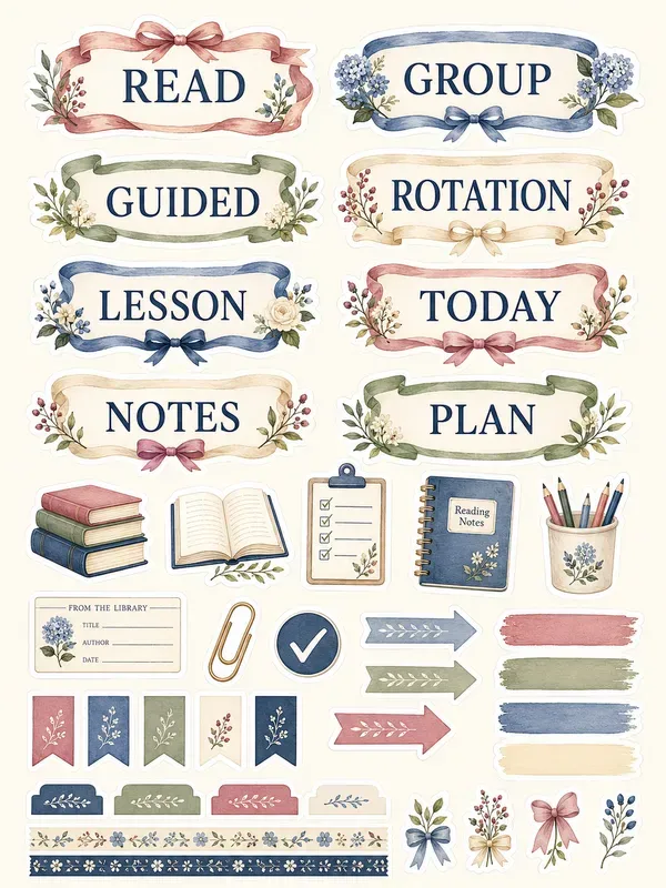 Grannychic Teacher Planner Stickers