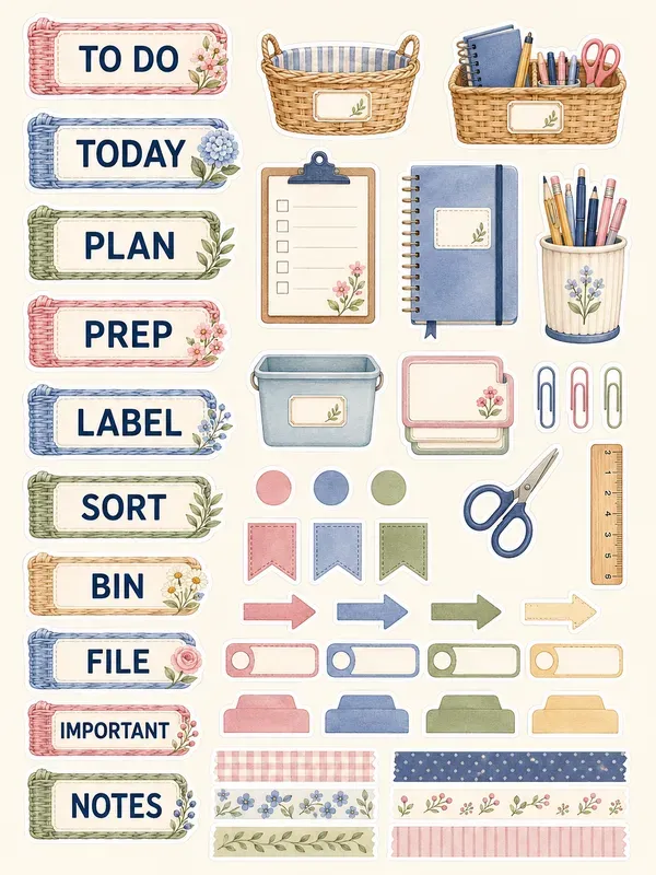 Grannychic Teacher Planner Stickers