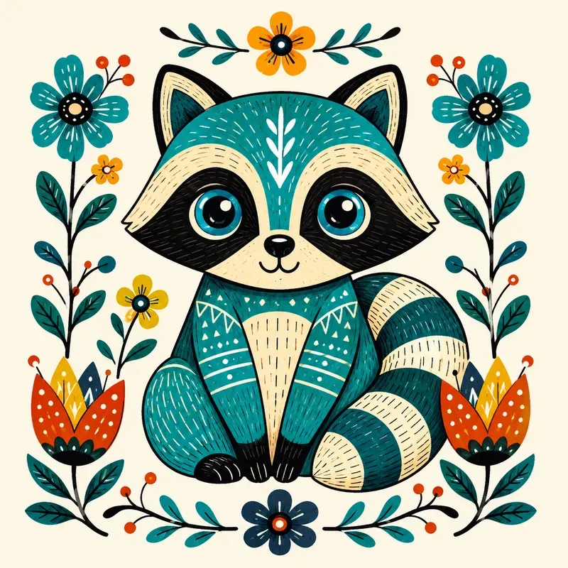 Whimsical Folk Animal Characters