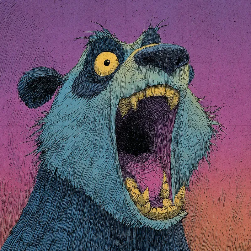 Wild Animal Portraits Purple And Orange