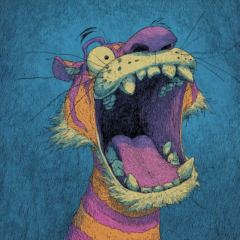 Wild Animal Portraits Purple And Orange