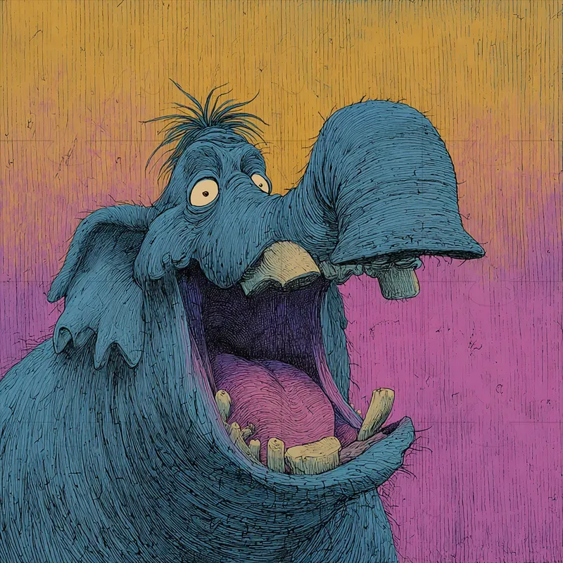 Wild Animal Portraits Purple And Orange