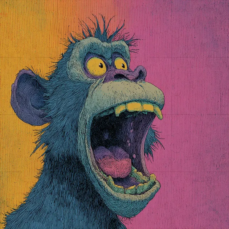 Wild Animal Portraits Purple And Orange