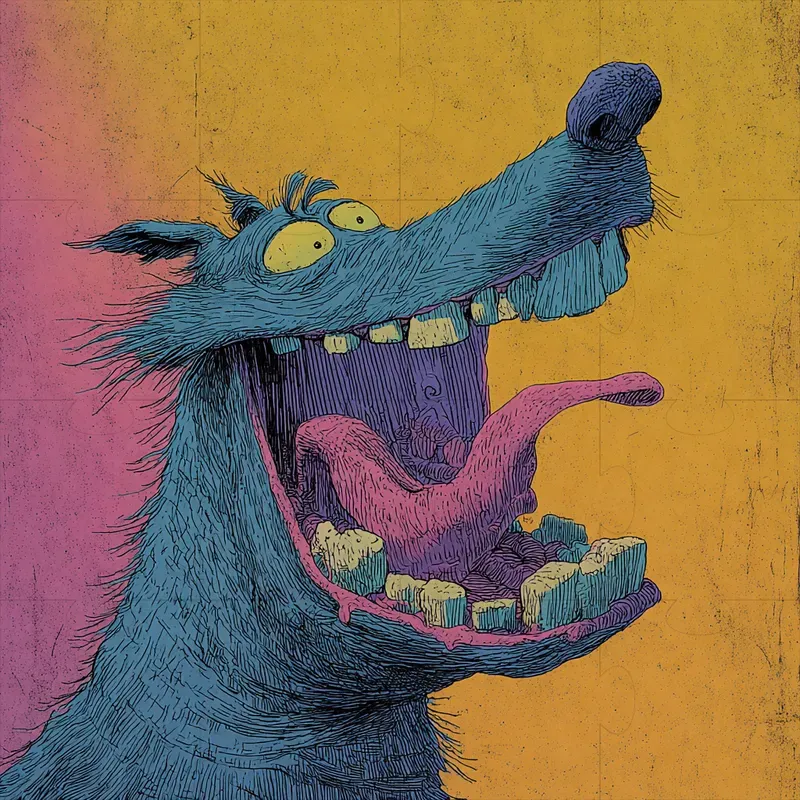 Wild Animal Portraits Purple And Orange