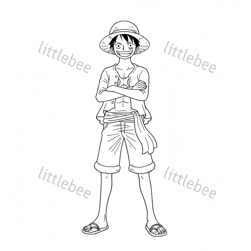 Simple Anime Character Line Sketches