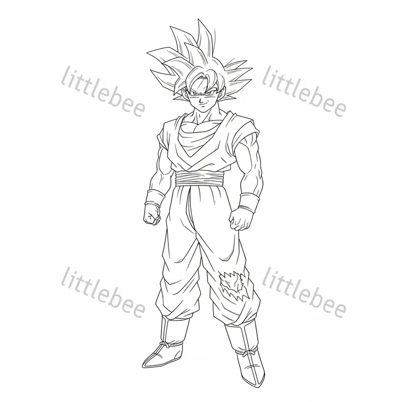 Simple Anime Character Line Sketches