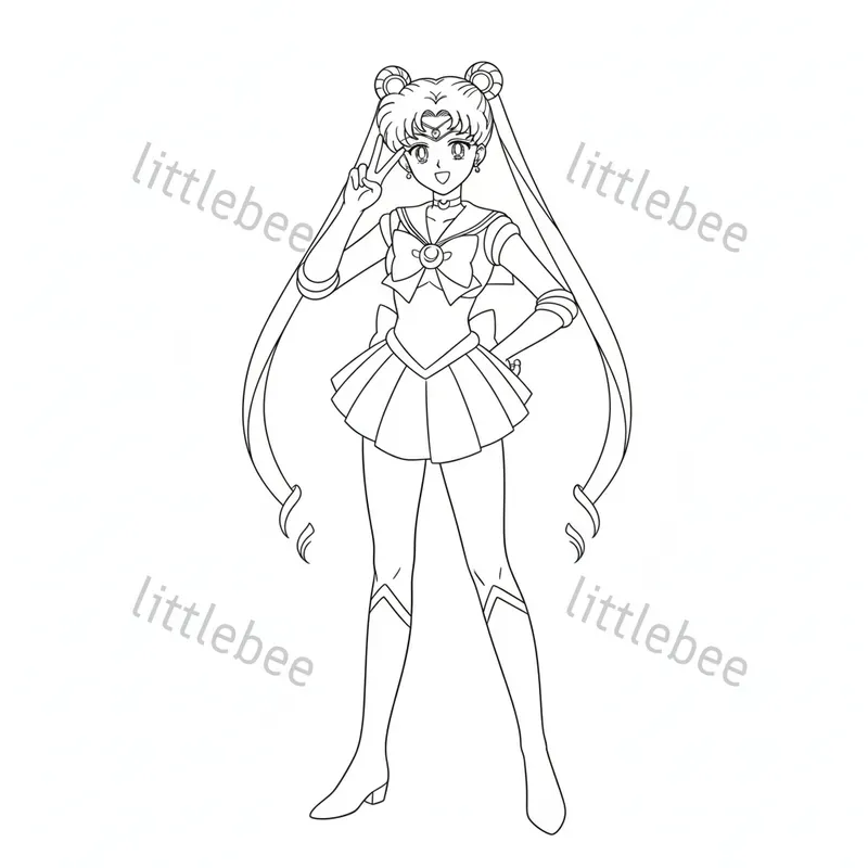 Simple Anime Character Line Sketches