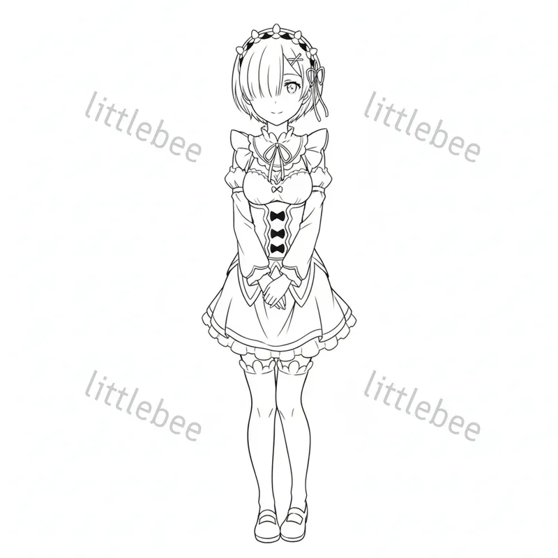 Simple Anime Character Line Sketches