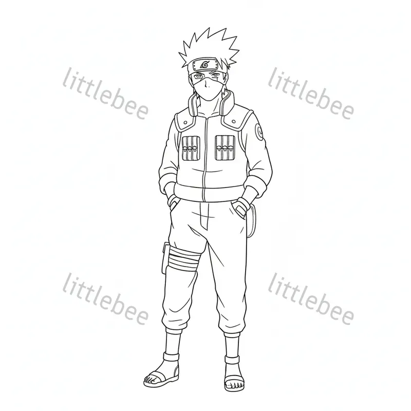 Simple Anime Character Line Sketches