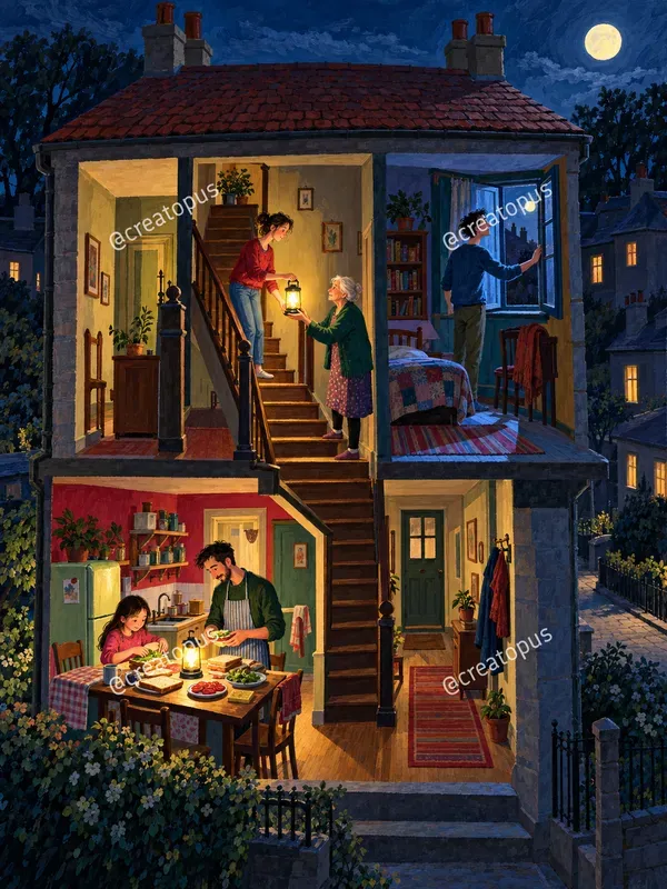 Colorful Cutaway Story Art Prints