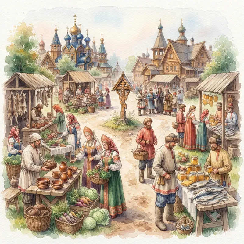 Ancient Russia Watercolor Illustrations