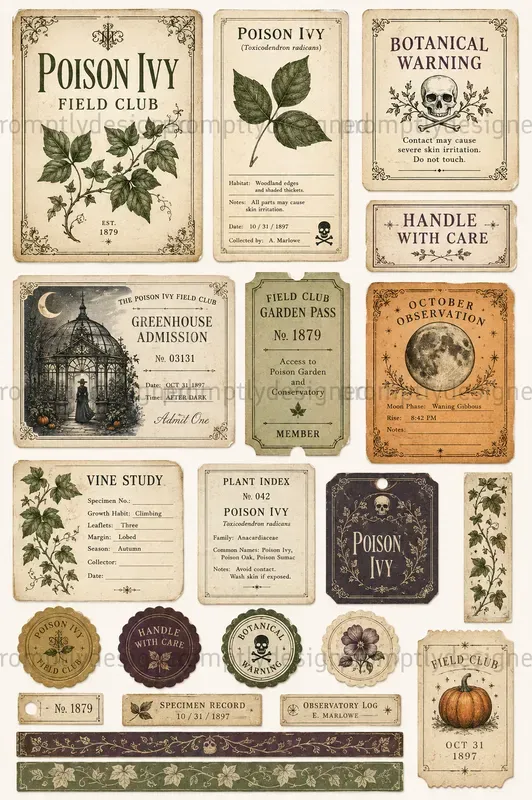 Haunted Botanical Halloween Scraps