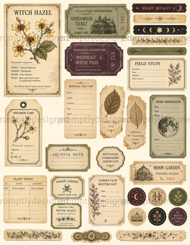 Haunted Botanical Halloween Scraps