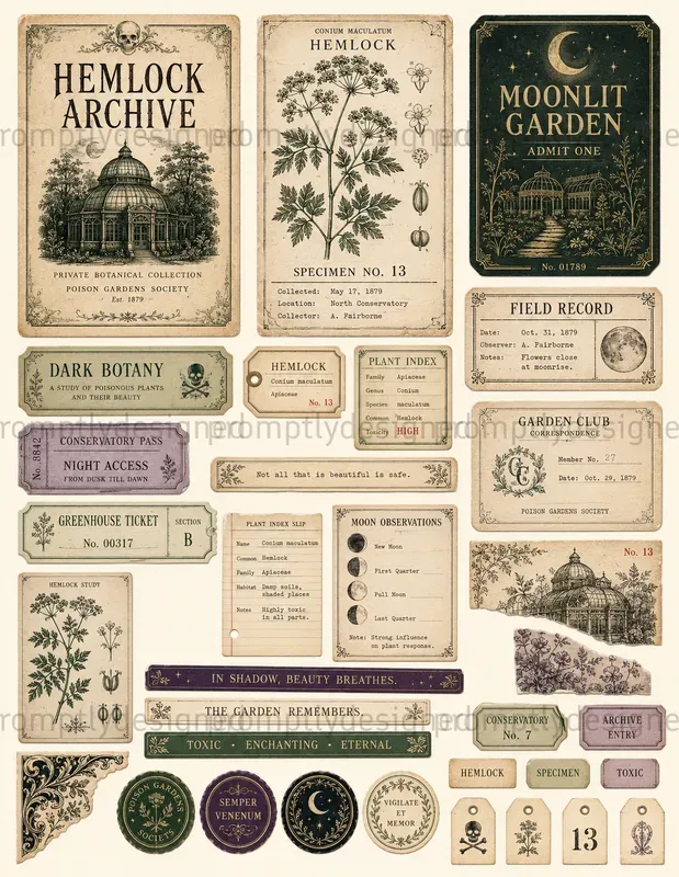 Haunted Botanical Halloween Scraps