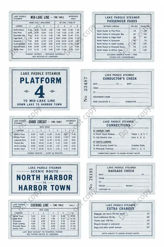 Vintage Timetable Strip Sheets