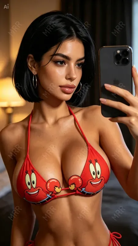 Cartoon Bikini Mirror Selfies