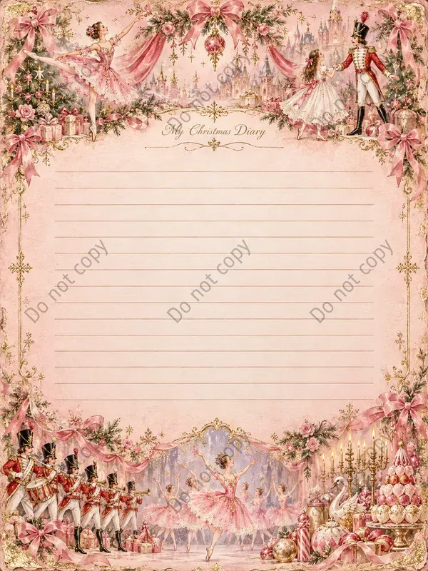 Pink Coquette Christmas Journal Pages