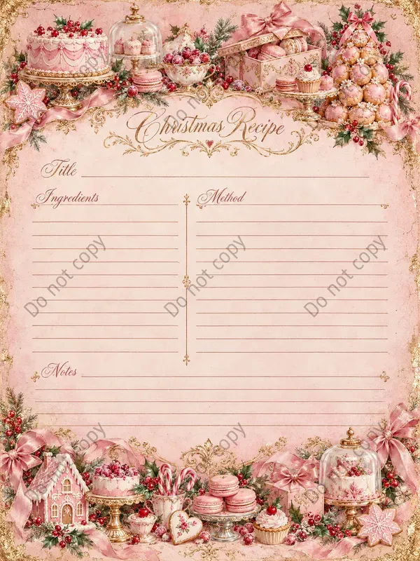 Pink Coquette Christmas Journal Pages