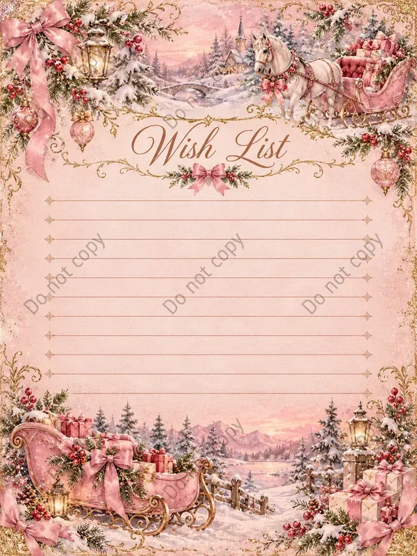 Pink Coquette Christmas Journal Pages