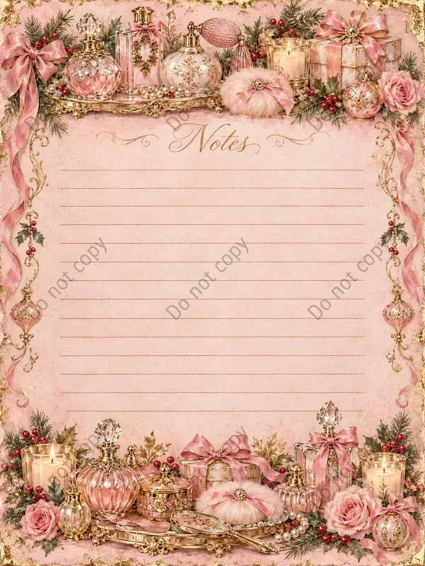 Pink Coquette Christmas Journal Pages
