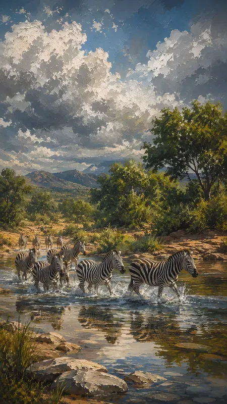 Acrylic Summers In South African Reserves