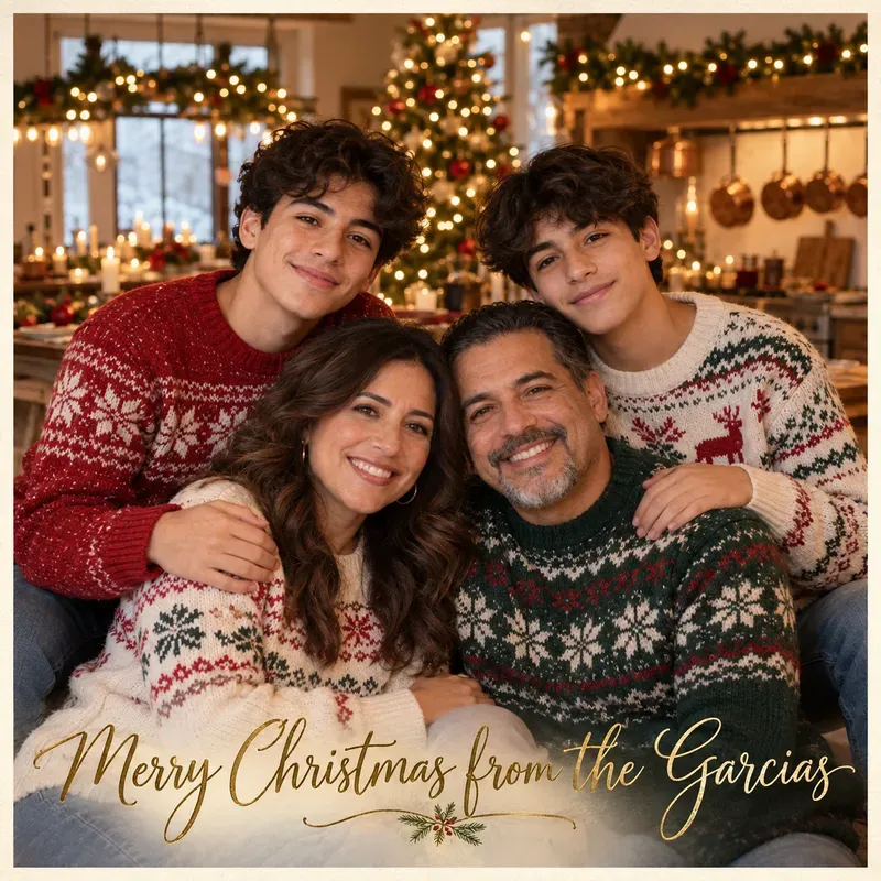 Cozy Christmas Family Photo Cards