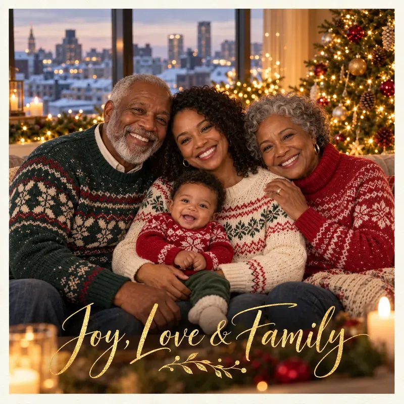Cozy Christmas Family Photo Cards