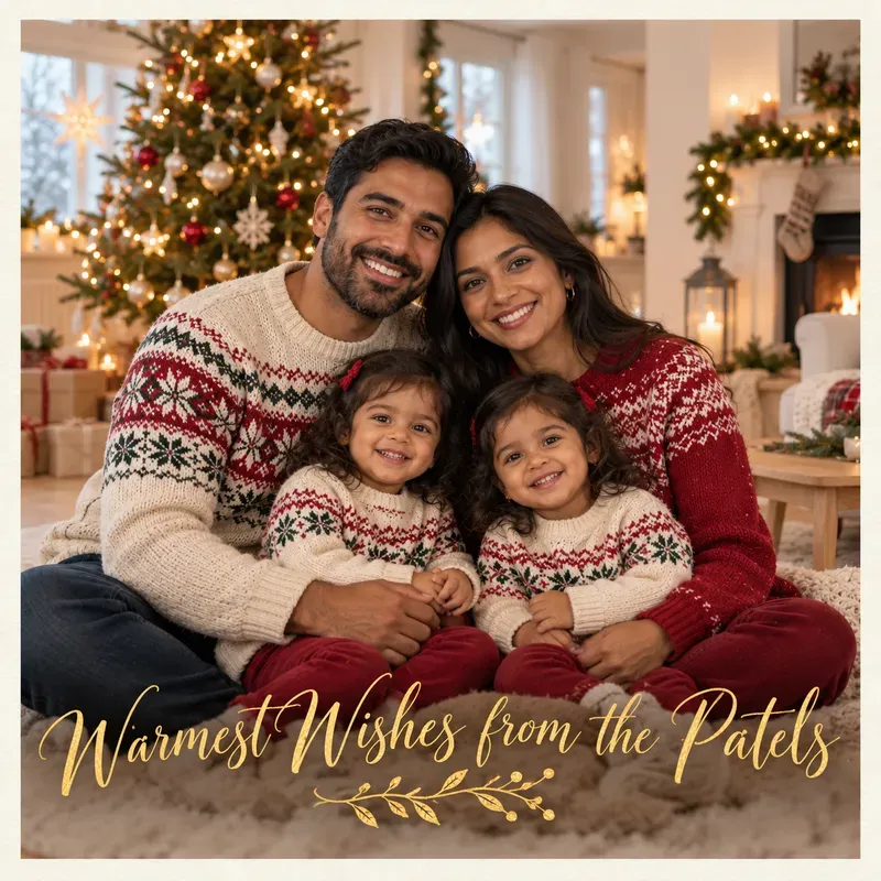 Cozy Christmas Family Photo Cards