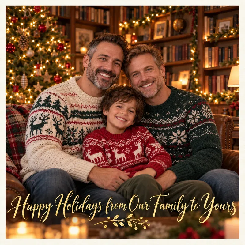 Cozy Christmas Family Photo Cards