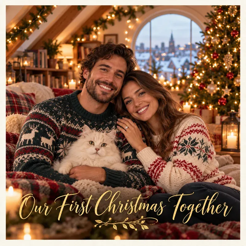 Cozy Christmas Family Photo Cards