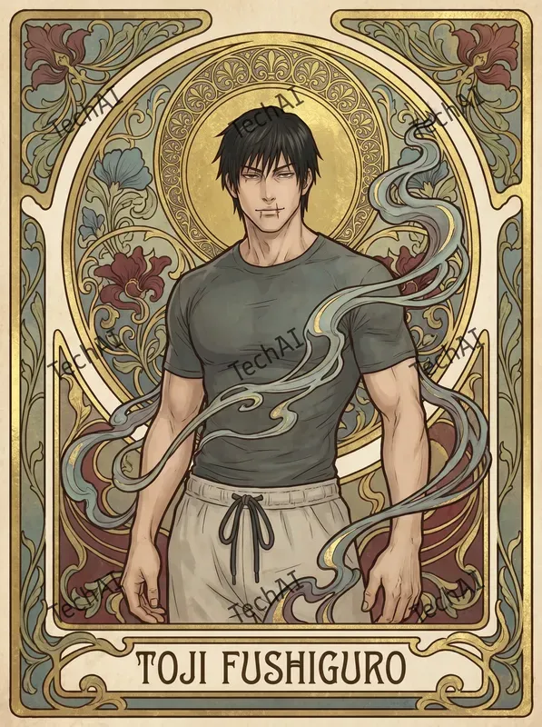 Art Nouveau Floral Portrait Art