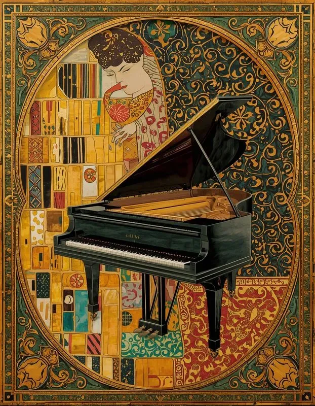 Klimt Gold Ornament Style Art Nouveau