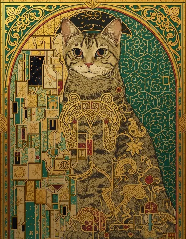 Klimt Gold Ornament Style Art Nouveau