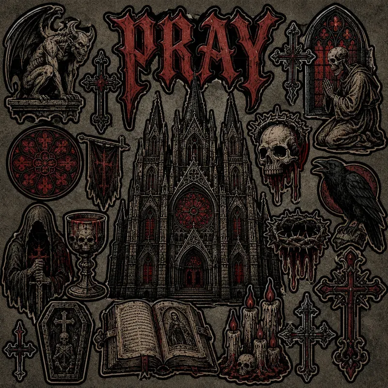 Gothic Aesthetic Horror Sticker Sheets