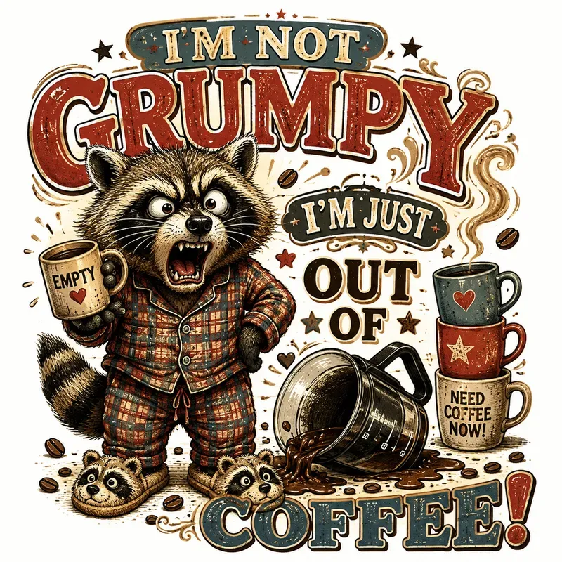 Coffee Chaos Vintage Tshirt Art