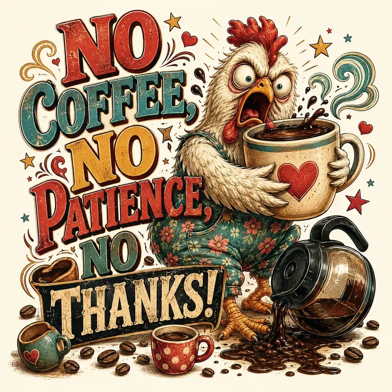 Coffee Chaos Vintage Tshirt Art