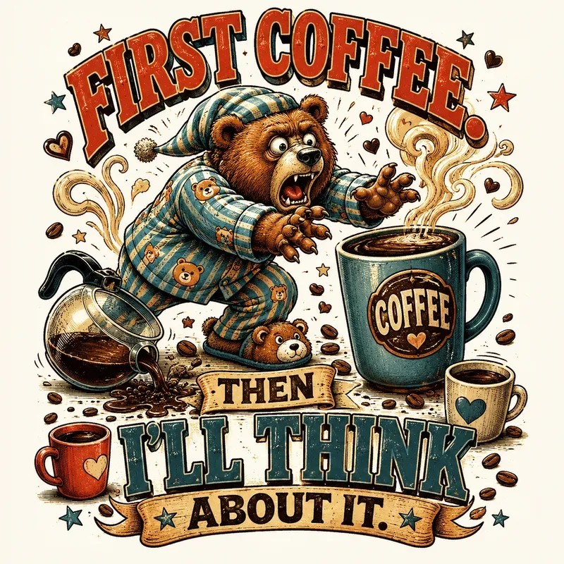 Coffee Chaos Vintage Tshirt Art
