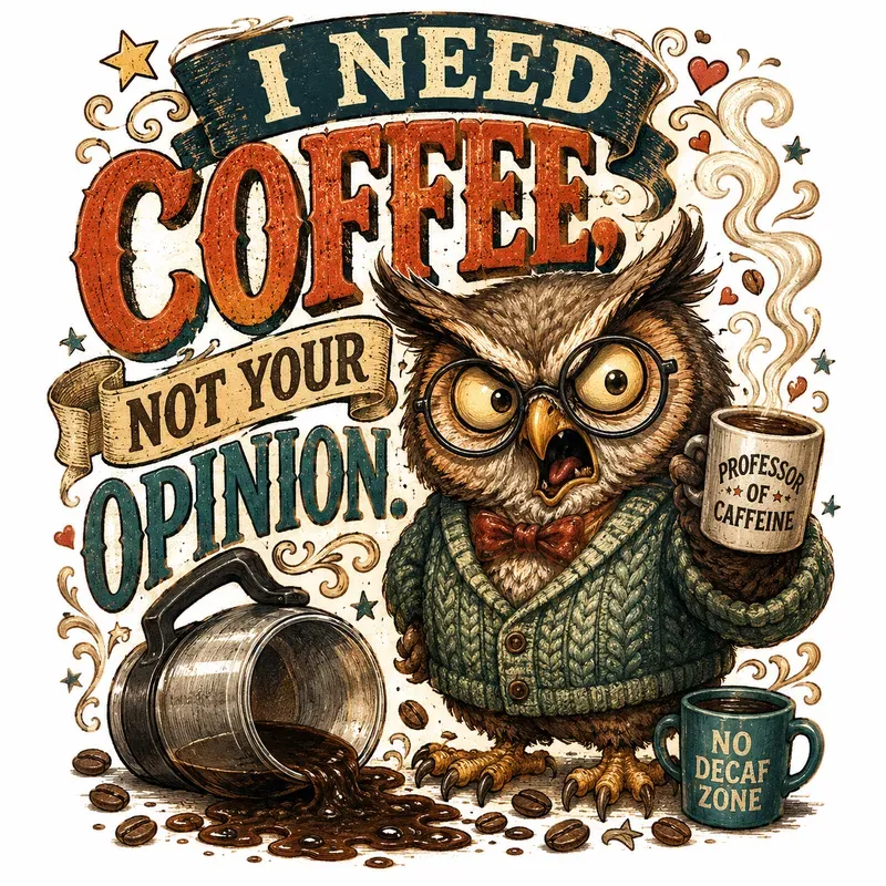 Coffee Chaos Vintage Tshirt Art