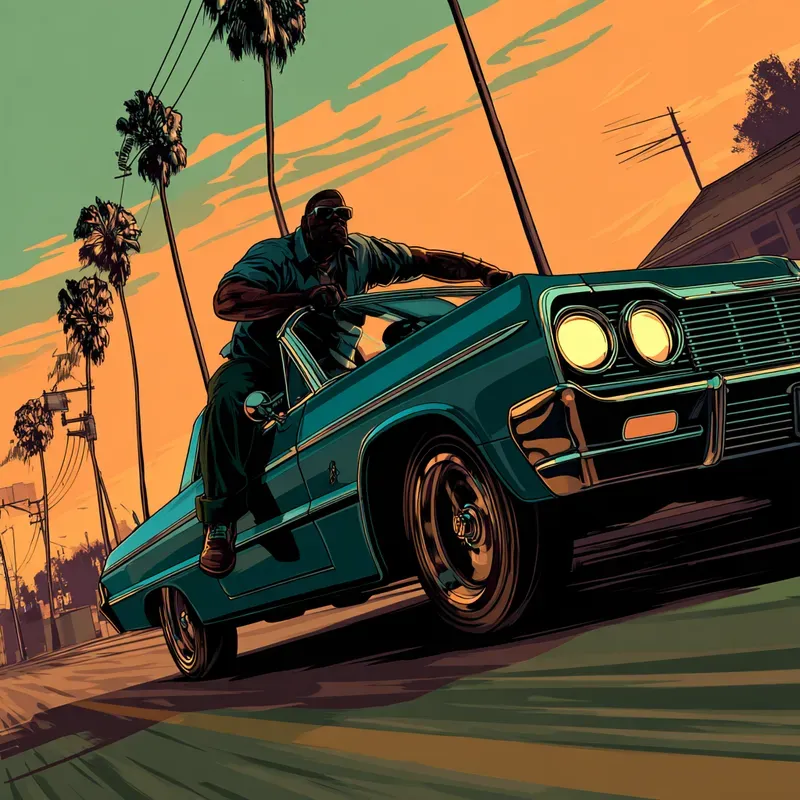 San Andreas Cartoon Style Art