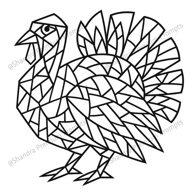 Cubist Thanksgiving Day Coloring Books