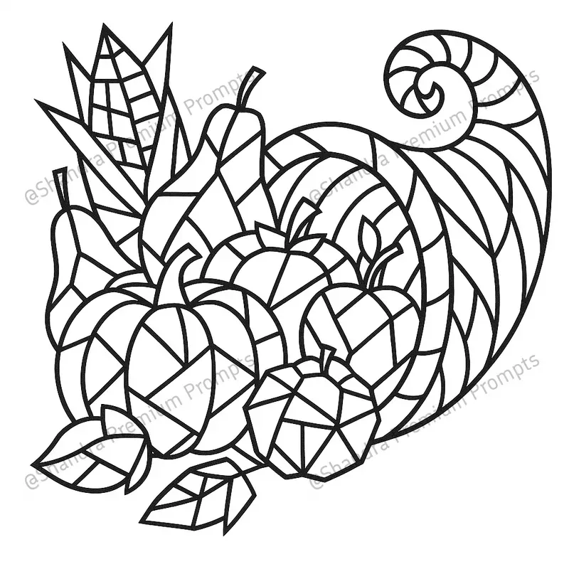 Cubist Thanksgiving Day Coloring Books